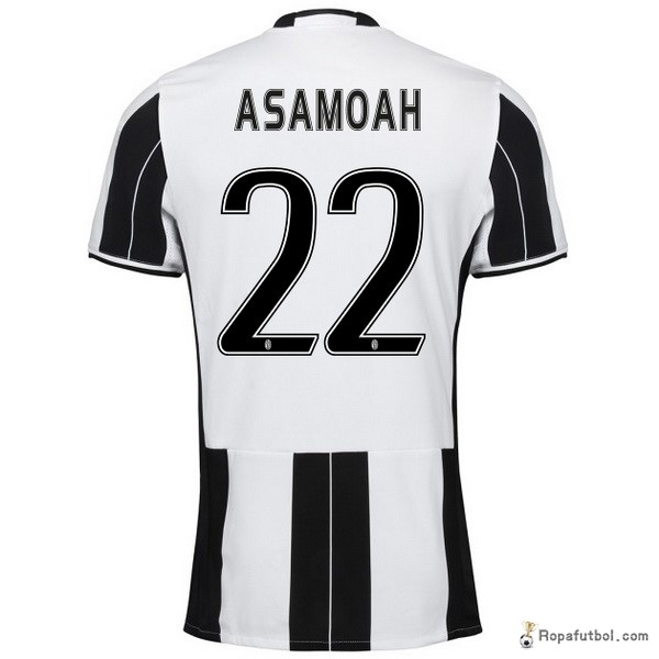 Camiseta Juventus Replica Primera Ropa Asamoah 2016/17 Negro Blanco